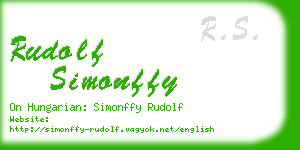 rudolf simonffy business card